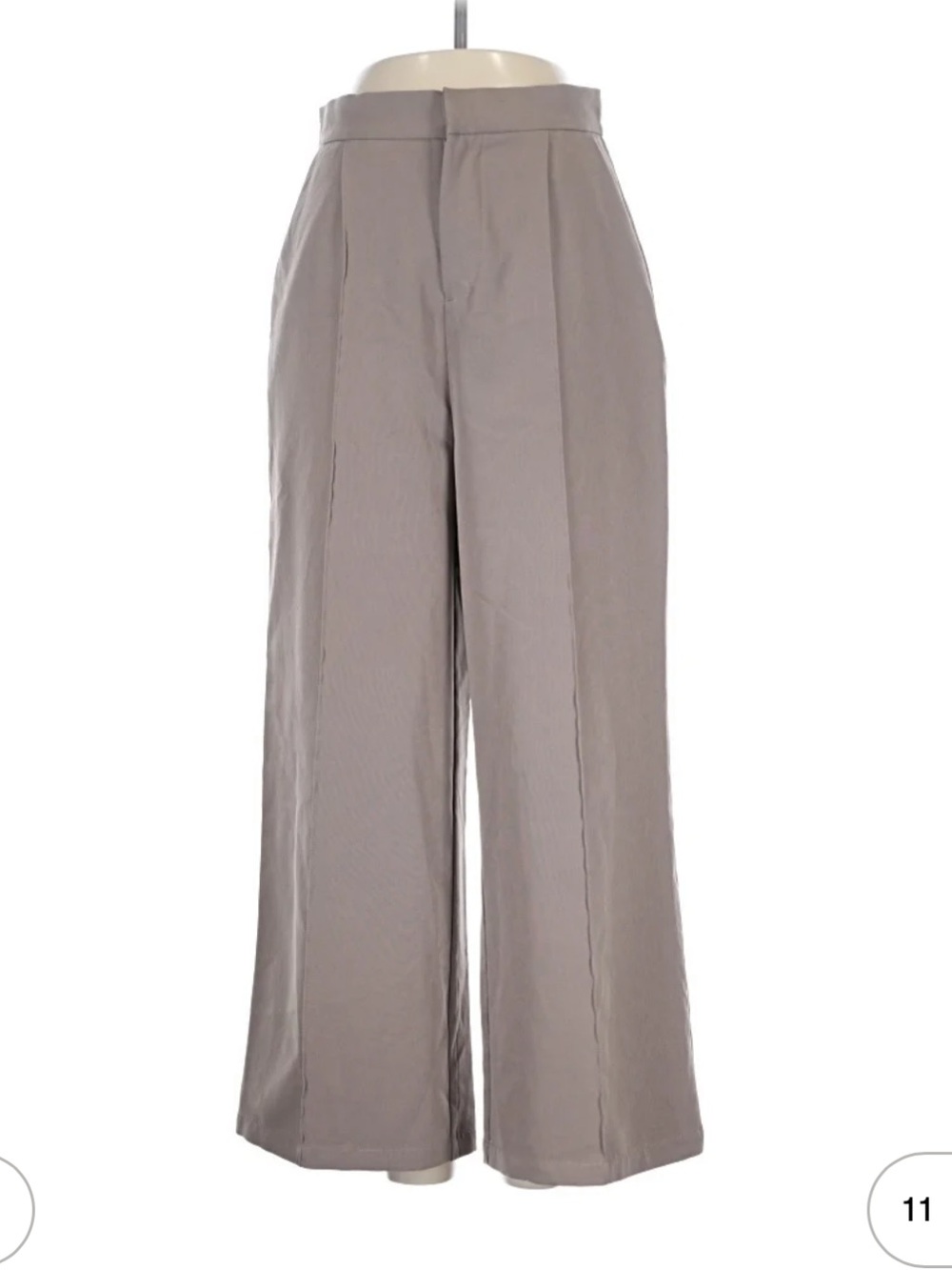 Nasty Gal Wide Leg High-Waist Pants in Taupe